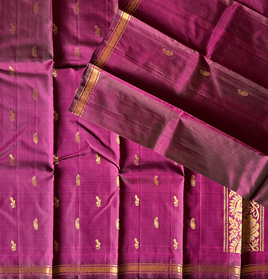 Deep Magenta with Rich Zari Elegance