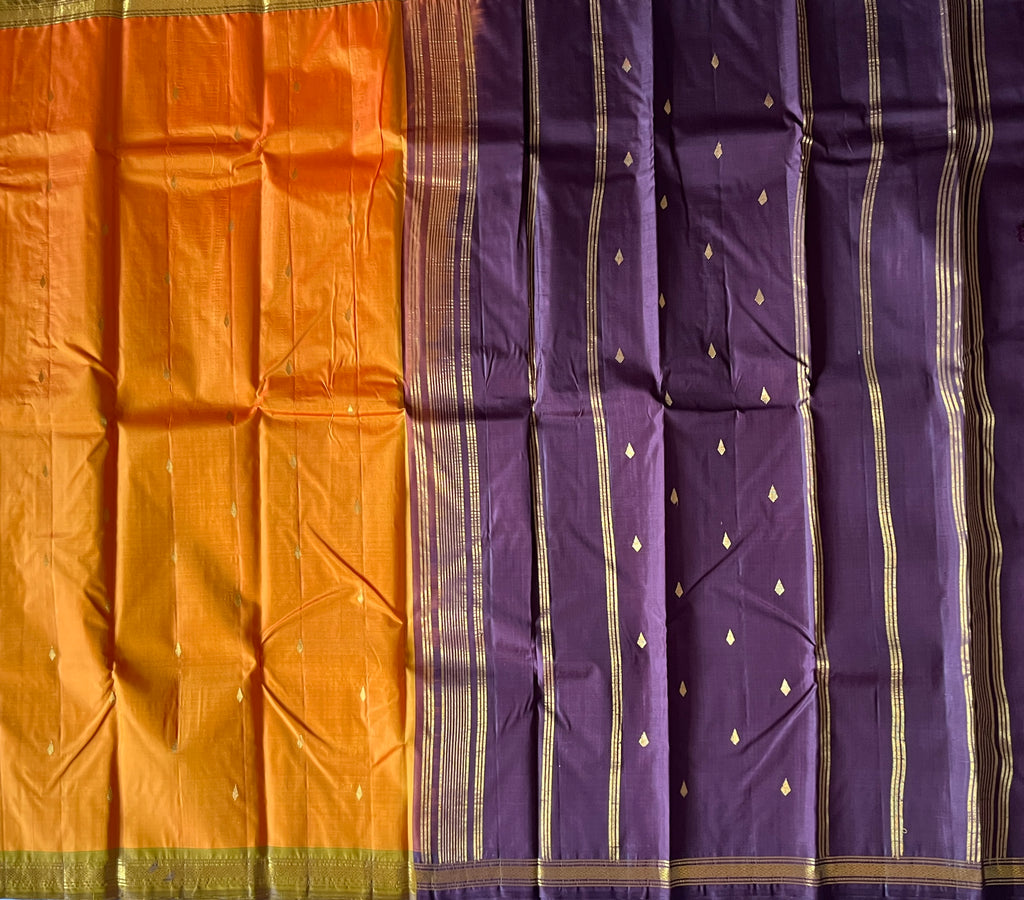 Mustard Orange with Lavender Purple Contrast Elegance