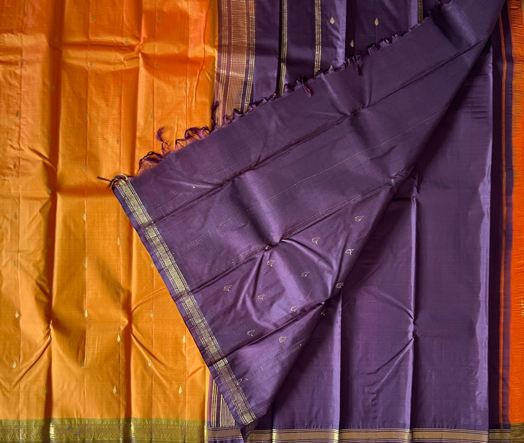 Mustard Orange with Lavender Purple Contrast Elegance