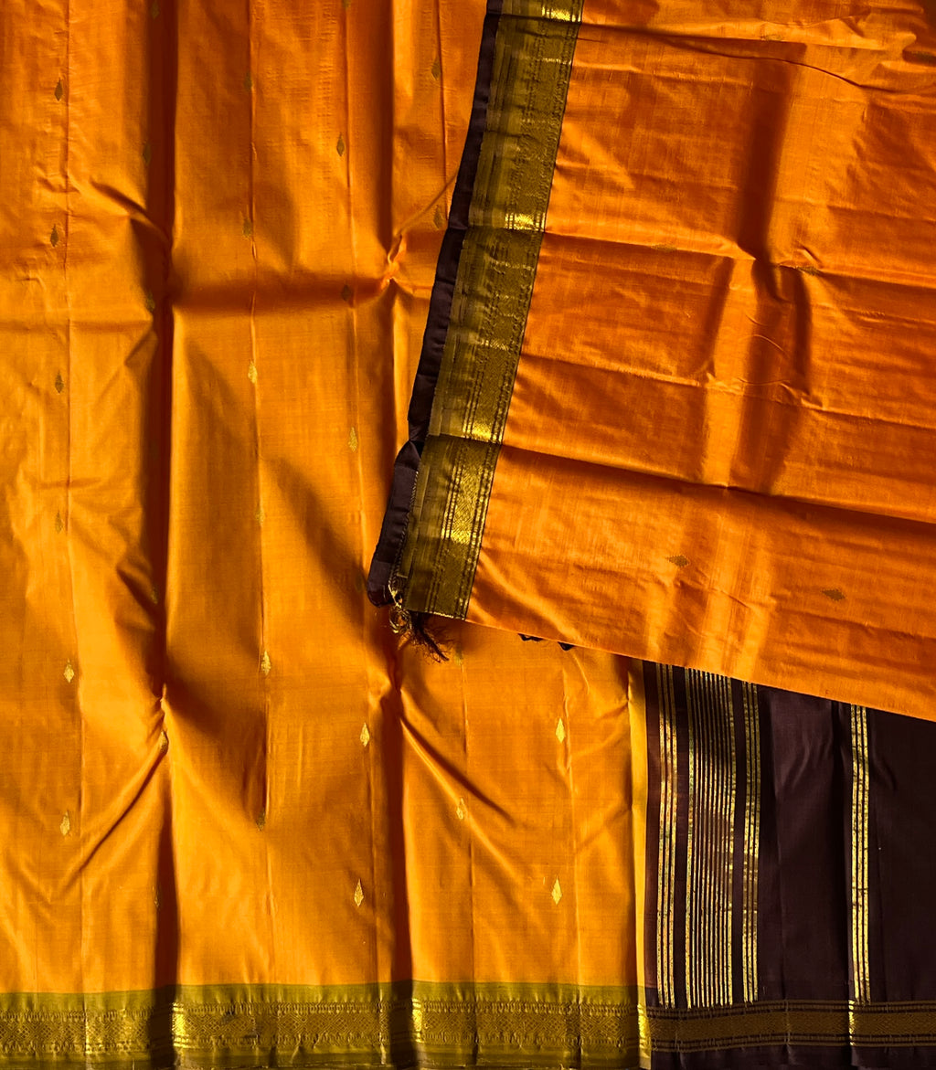 Mustard Orange with Lavender Purple Contrast Elegance