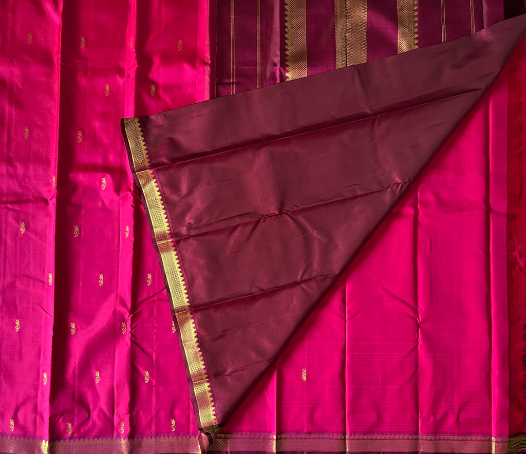 Magenta Pink with Wine Maroon Contrast Elegance