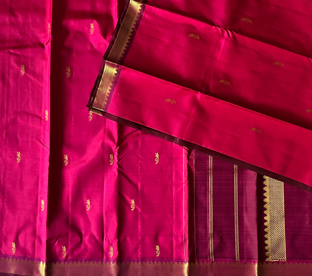 Magenta Pink with Wine Maroon Contrast Elegance