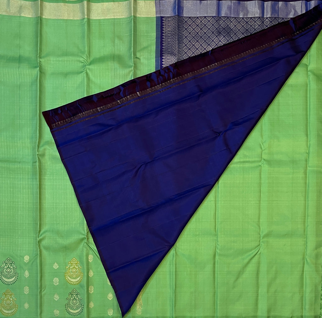 Mint Green with Royal Blue Contrast Elegance