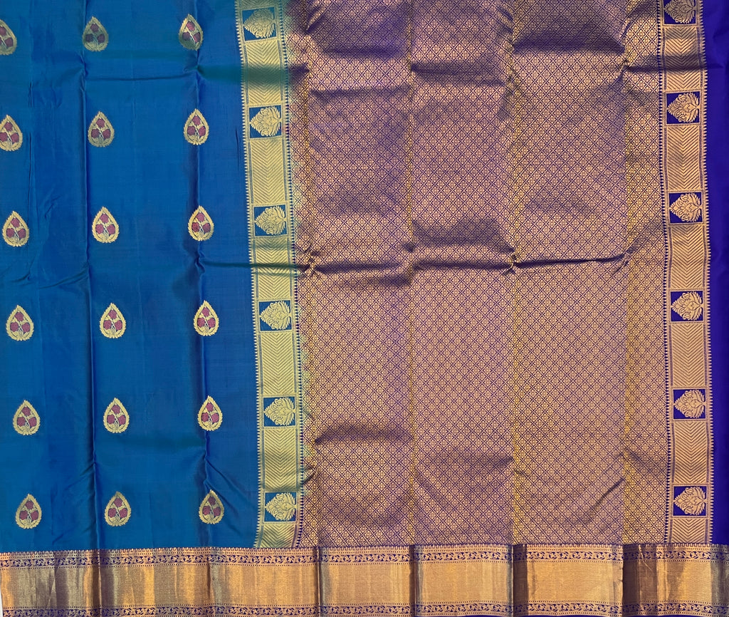 Deep Turquoise Blue with Royal Blue Contrast Elegance