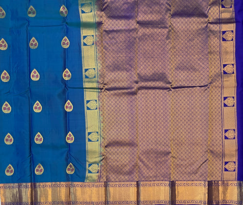 Deep Turquoise Blue with Royal Blue Contrast Elegance