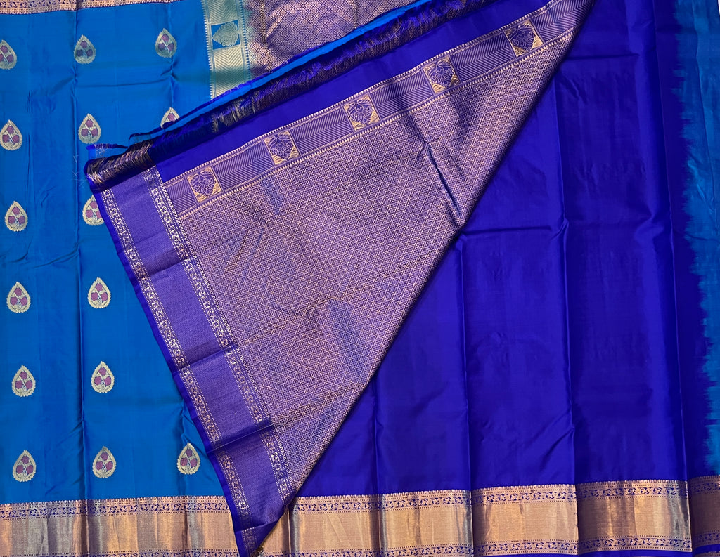 Deep Turquoise Blue with Royal Blue Contrast Elegance