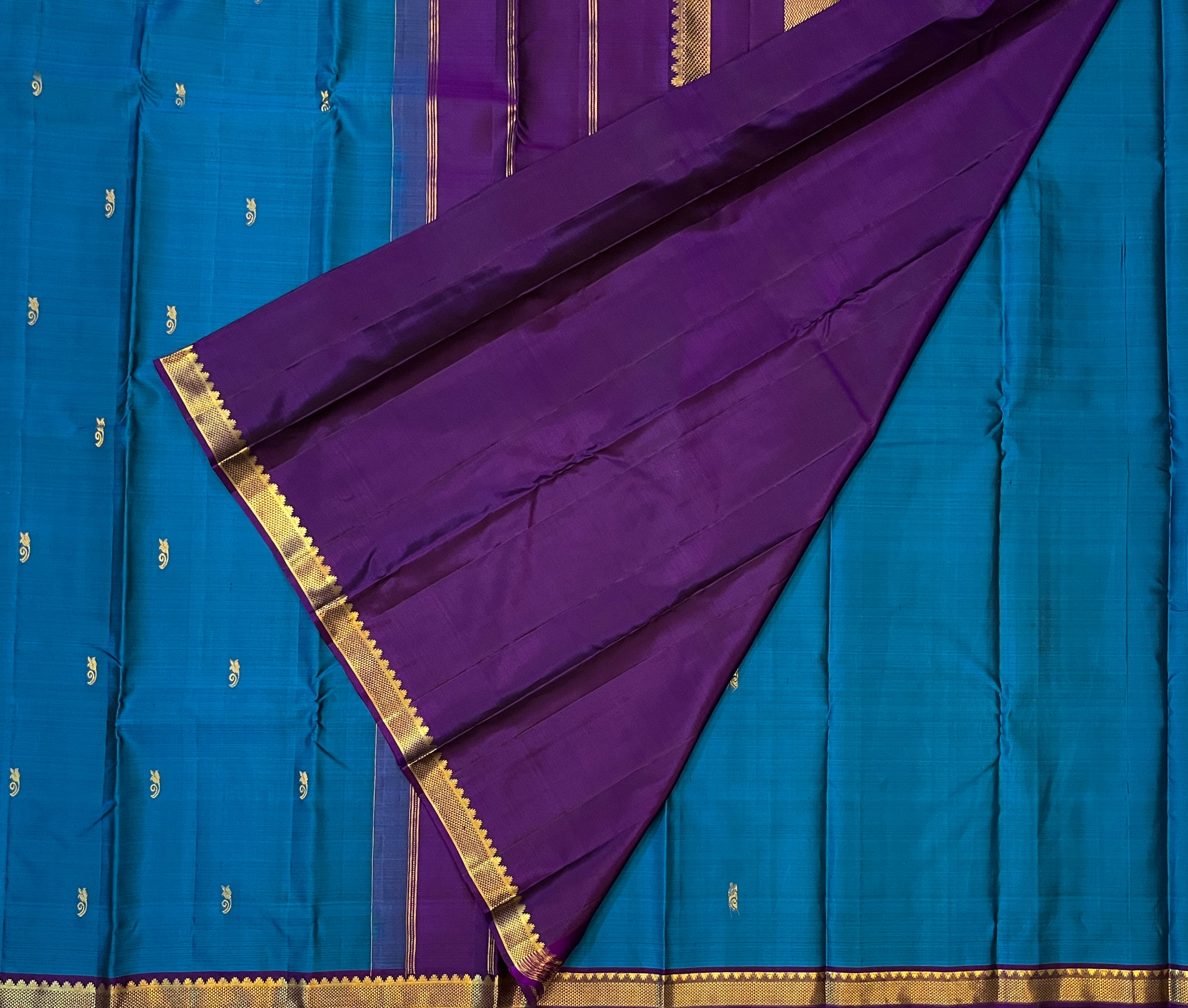 Teal Blue with Royal Purple Contrast Elegance