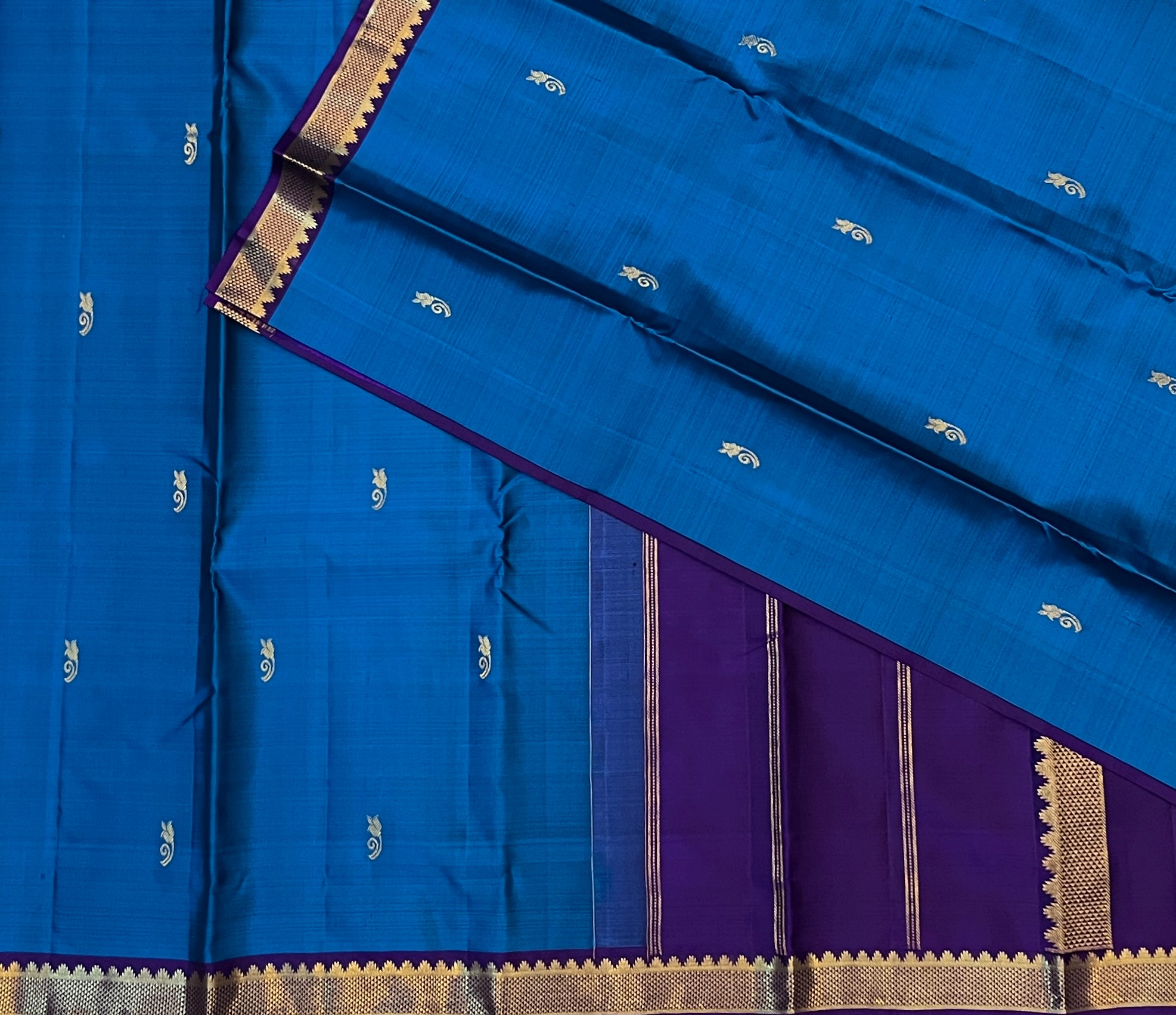 Teal Blue with Royal Purple Contrast Elegance