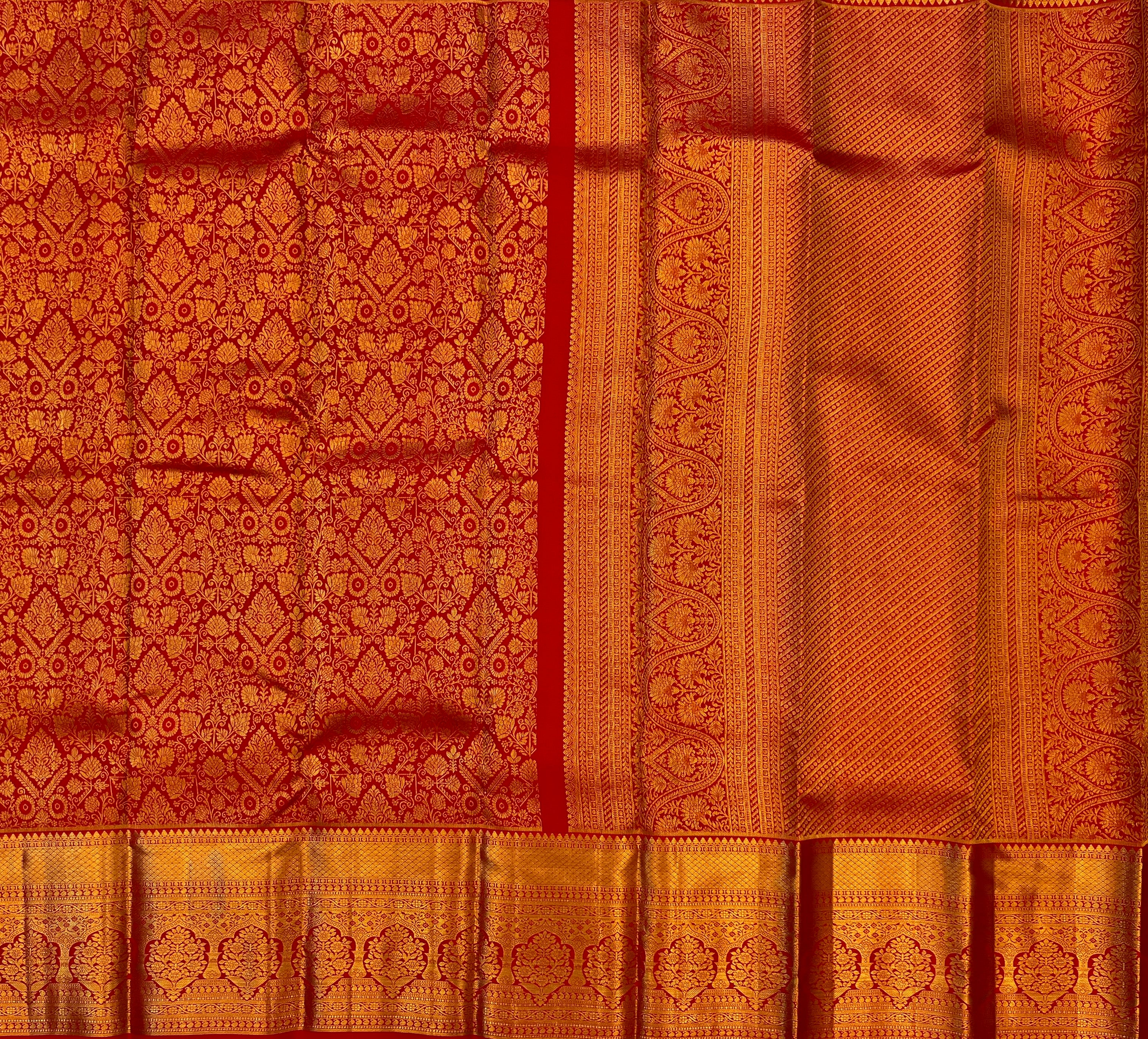 Bridal Red & Gold Kanchipuram Silk Grandeur with Timeless Elegance