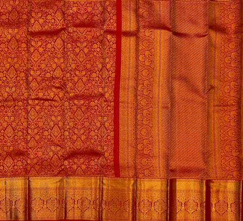 Bridal Red & Gold Kanchipuram Silk Grandeur with Timeless Elegance