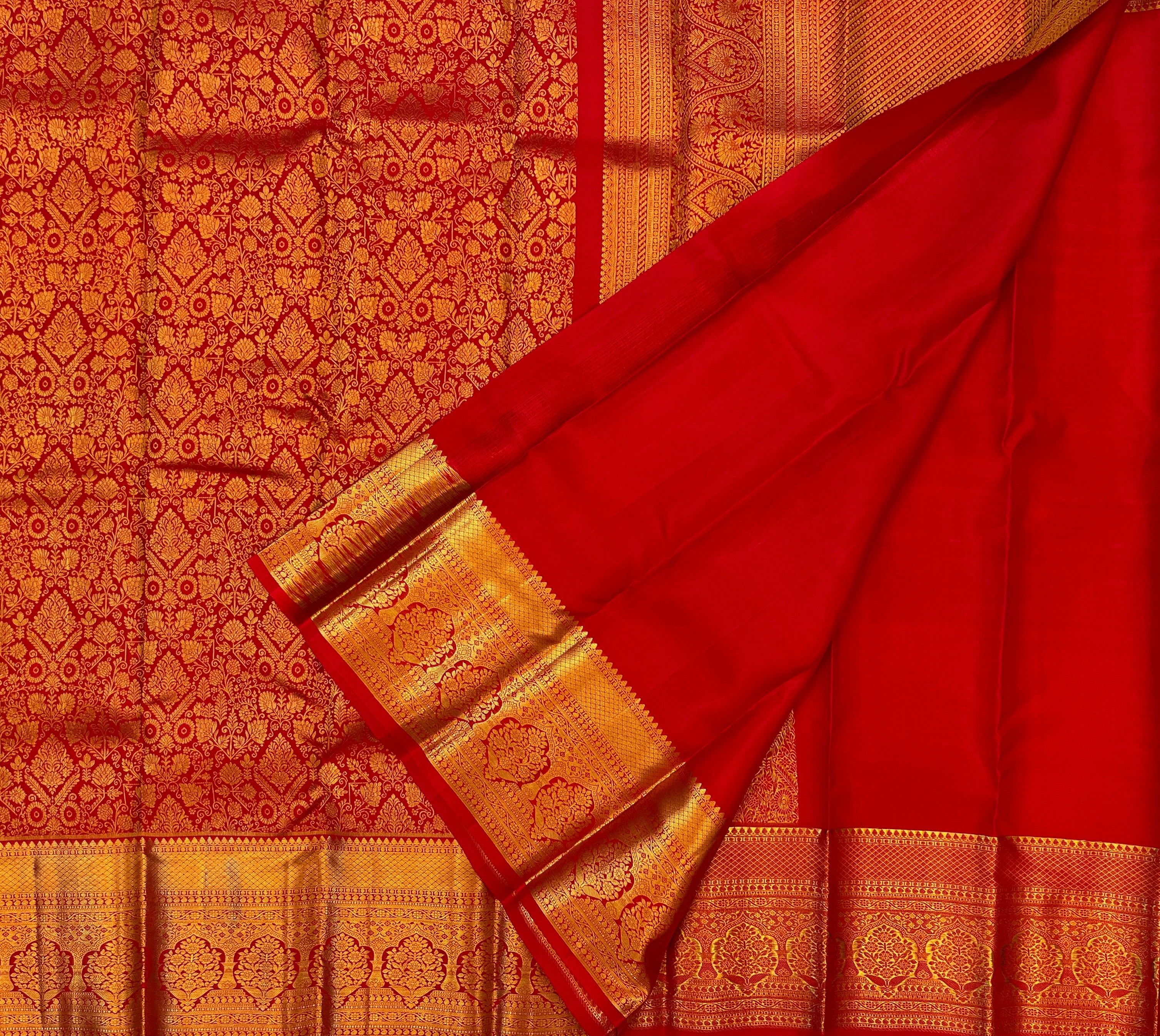 Bridal Red & Gold Kanchipuram Silk Grandeur with Timeless Elegance
