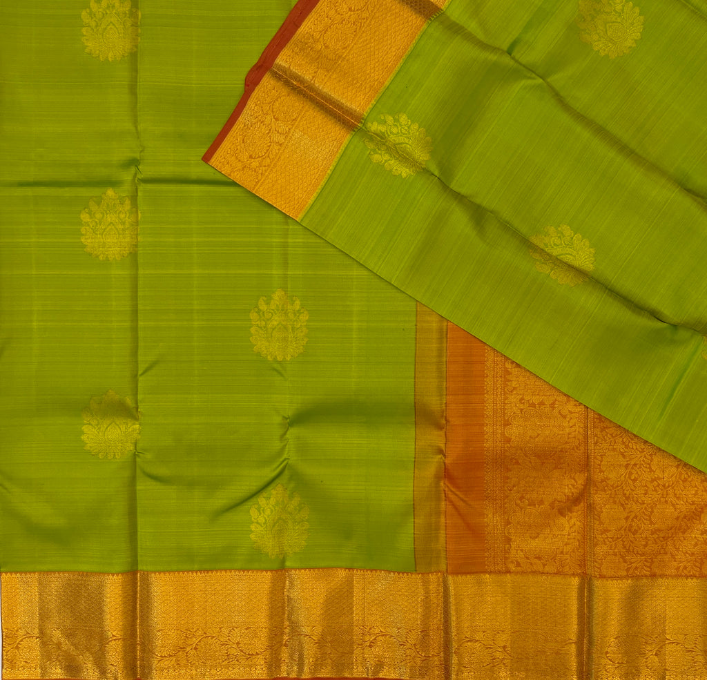 Parrot Green with Mustard Orange Elegance